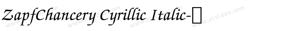 ZapfChancery Cyrillic Italic字体转换